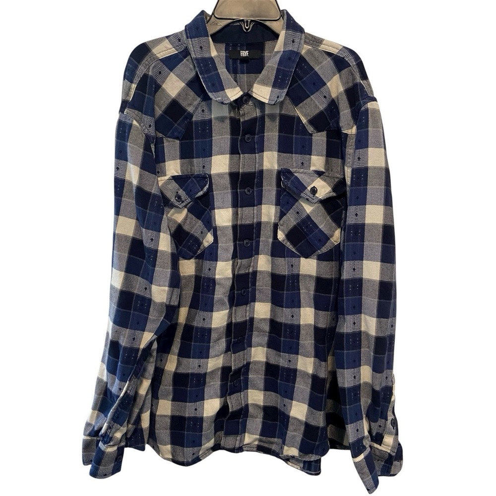 Frye Men's Button Down Shirt Size XXL Plaid Multicolor Office Outdoors Work
